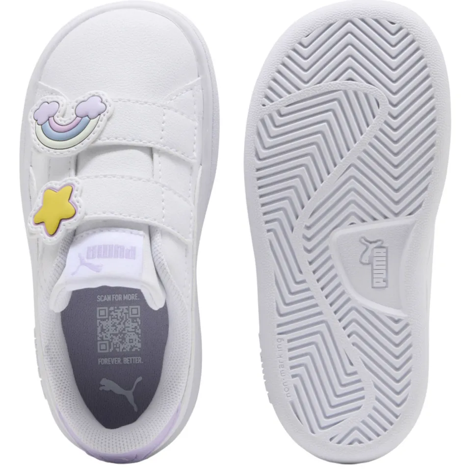Puma Smash 3.0 imitatieleren sneakers - wit/lila, foto 5