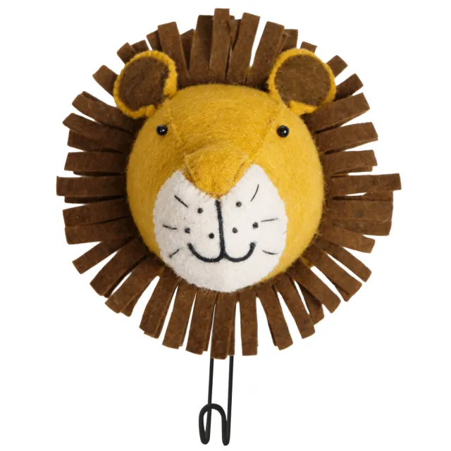 Kidsdepot Leeuw wandhaak bruin/oker