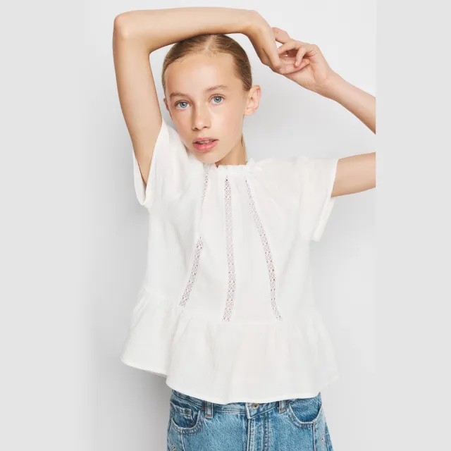 Mango Kids blousetop met ruches wit, foto 4