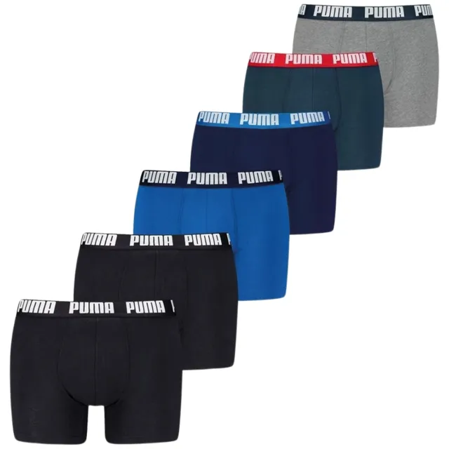 Puma Everyday Boxershorts Heren (6-pack) zwart - blauw - grijs - wit - rood