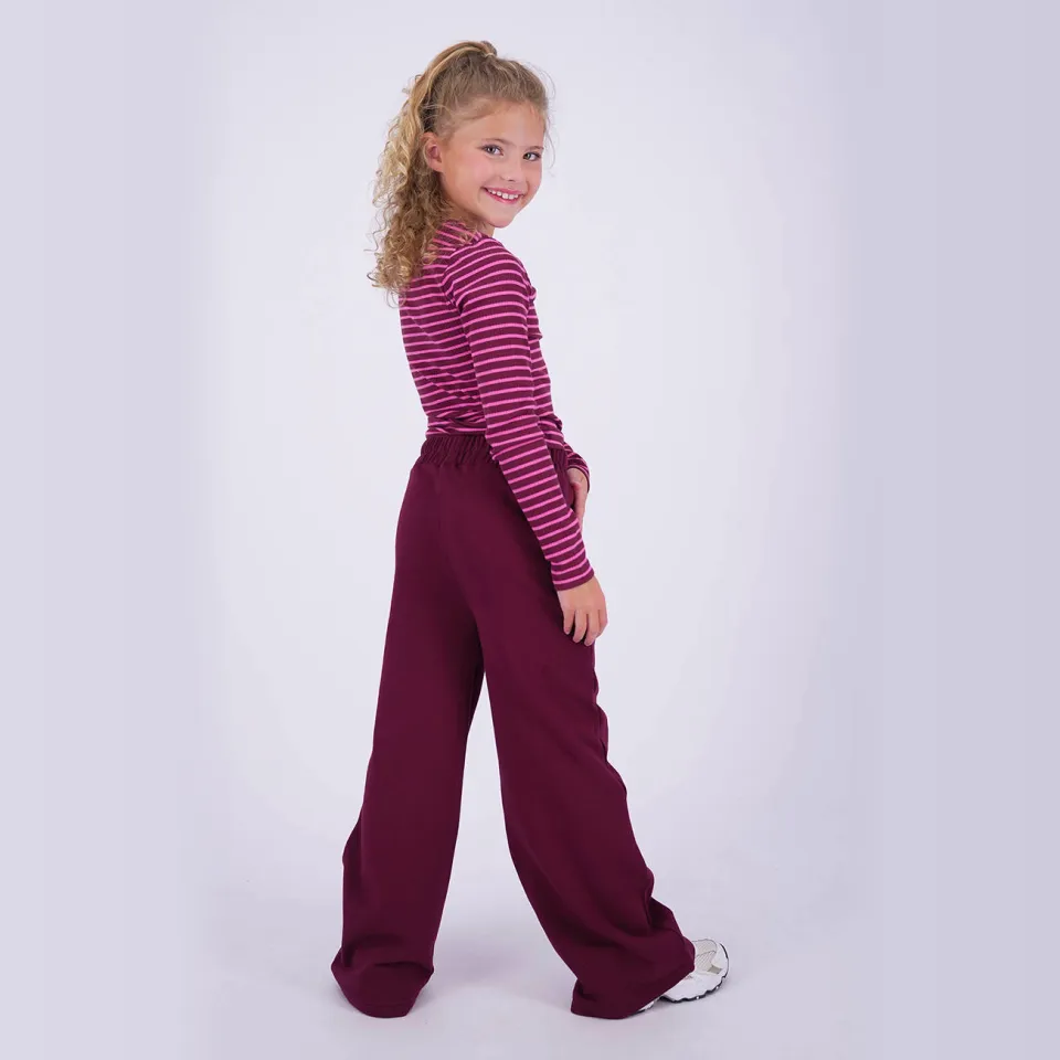 Vingino gestreepte longsleeve donkerrood/roze, foto 3