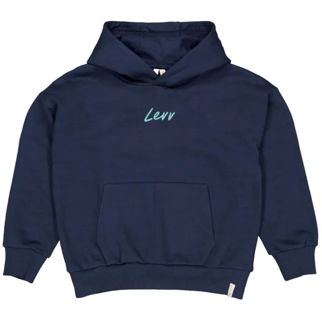 LEVV hoodie met backprint - blauw