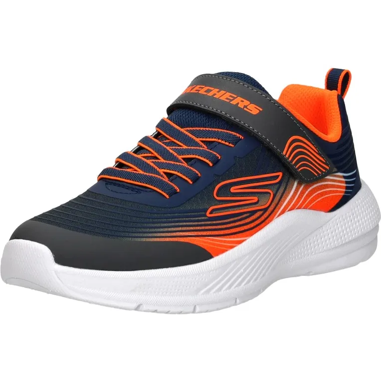Skechers Microspec Advance sneaker blauw oranje, foto 3