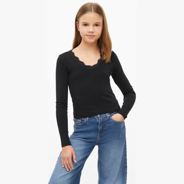 s.Oliver longsleeve met V-hals zwart, foto 5