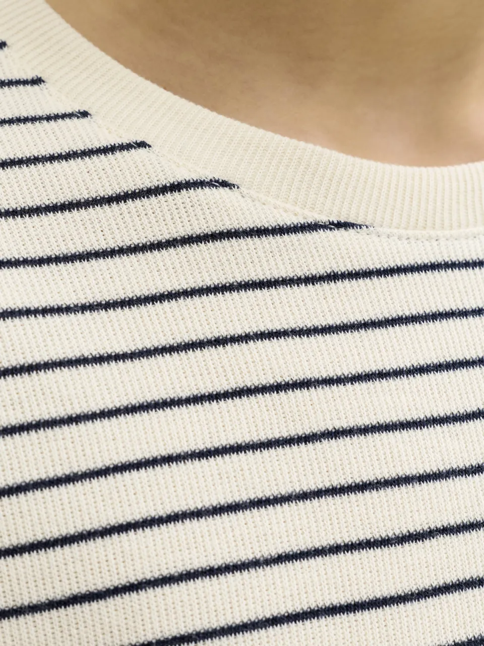 Jack & Jones JJEDOVER T-shirt ecru gestreept, foto 7