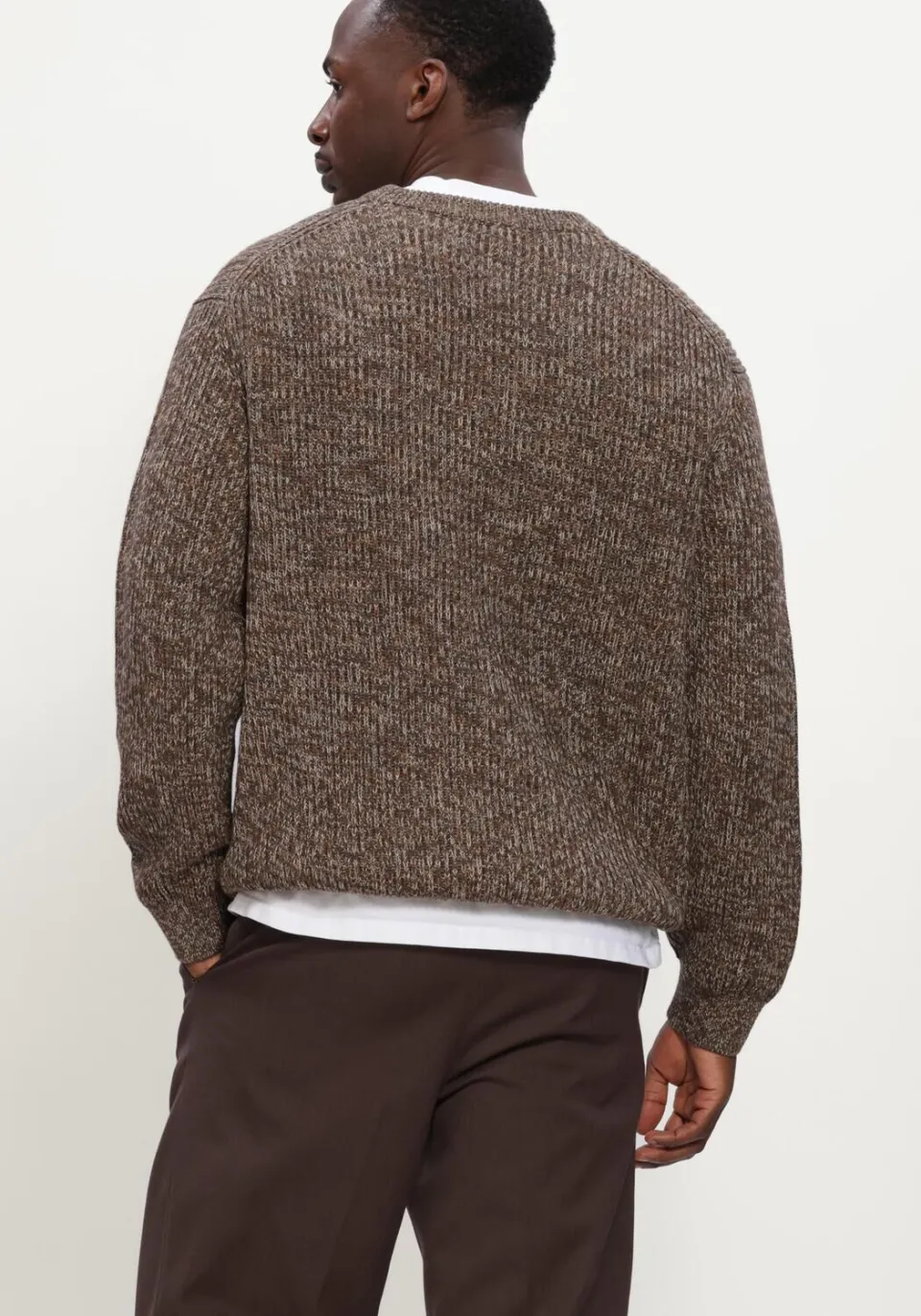 SELECTED MEN Heren Truien & Vesten Slmtilum Ls Knit Crew Neck - Bruin, foto 3