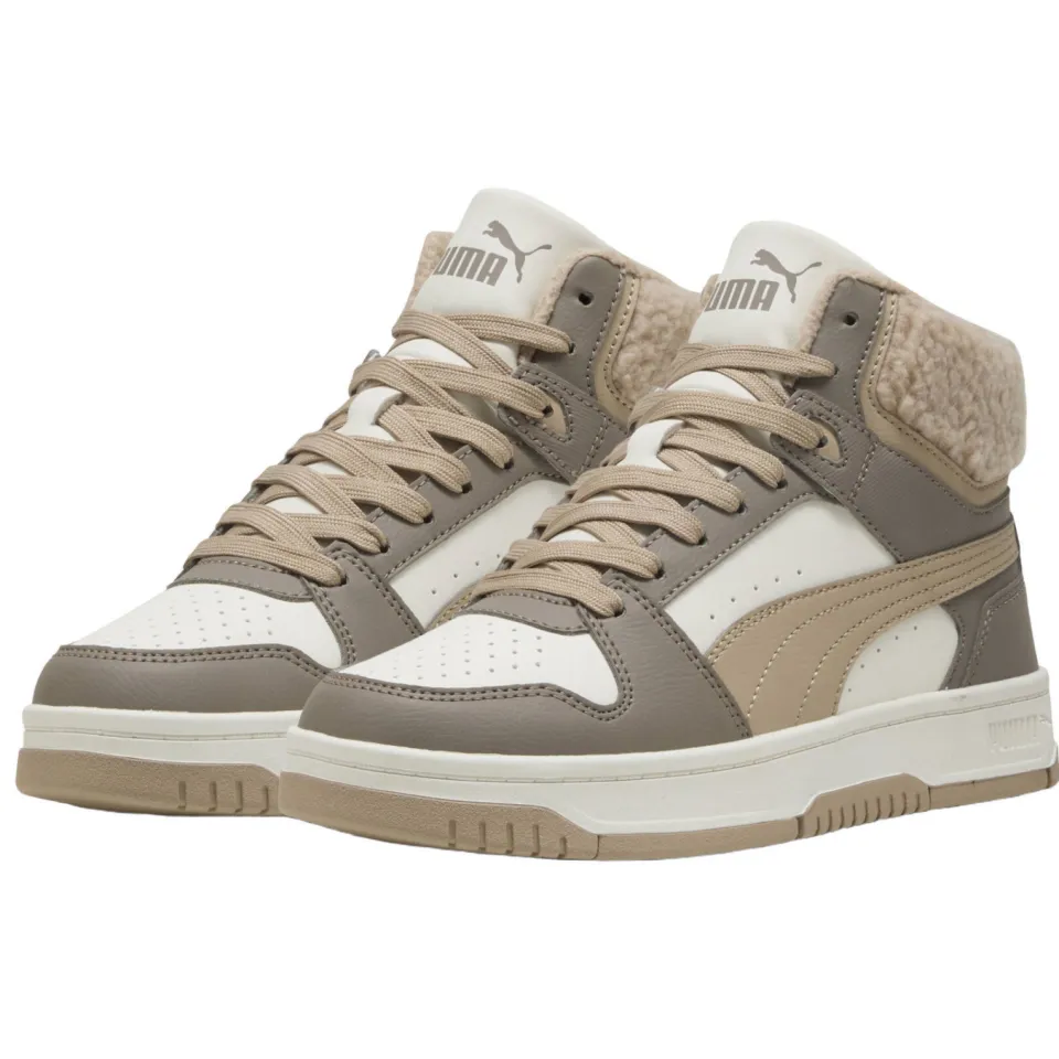 Puma Rebound Slam Mid Cozy Jr hoge sneakers grijsbruin, foto 5