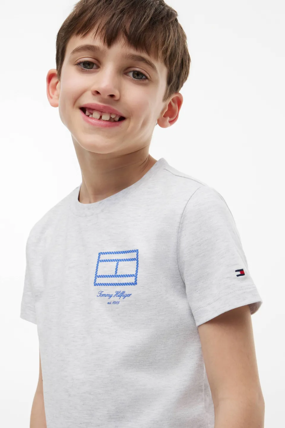 Tommy Hilfiger t-shirt lichtgrijs melange, foto 4