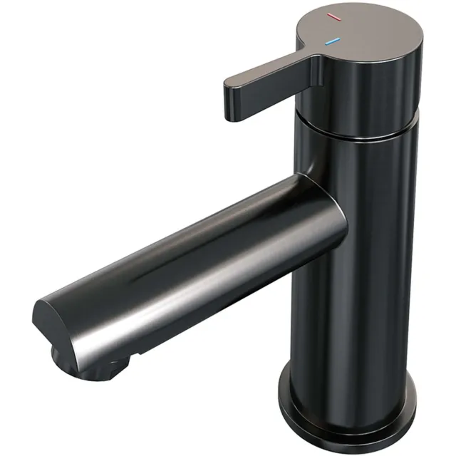 Brauer Wastafelmengkraan Brauer Gunmetal Edition Coldstart Opbouw Laag Halfronde Hendel Geborsteld Gunmetal PVD