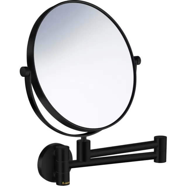 Smedbo Vergrootspiegel Draaibaar Diameter 20 cm Messing Mat Zwart