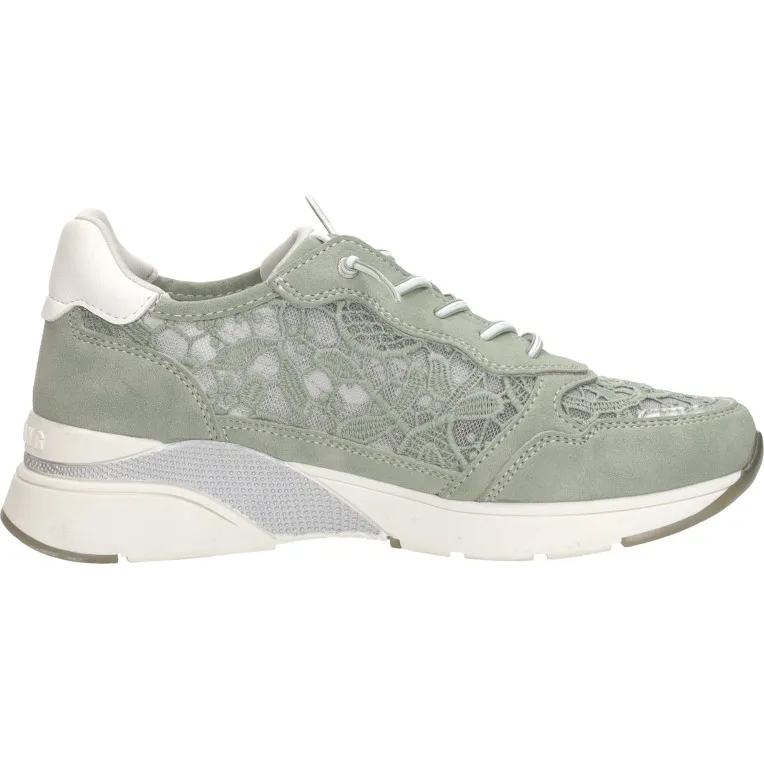 Mustang lage sneaker groen