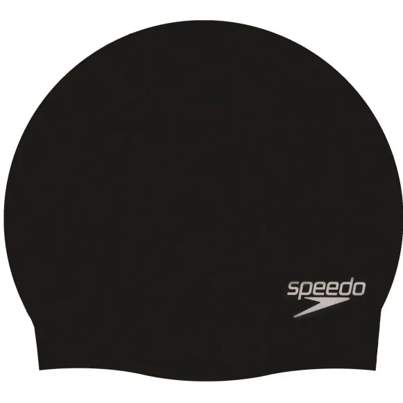 Speedo Plain Moulded Silicone badmuts zwart
