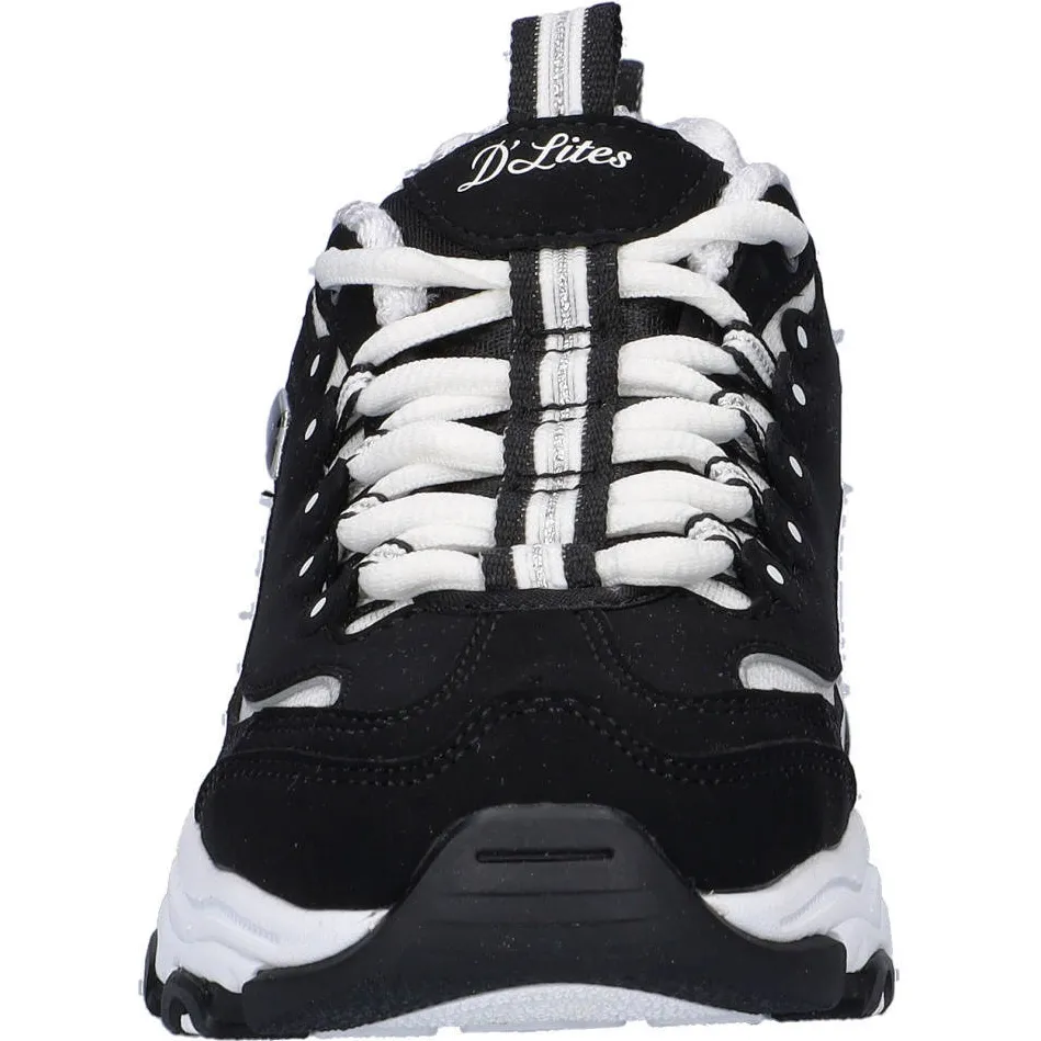 Skechers D'Lites chunky sneakers - zwart/wit, foto 6