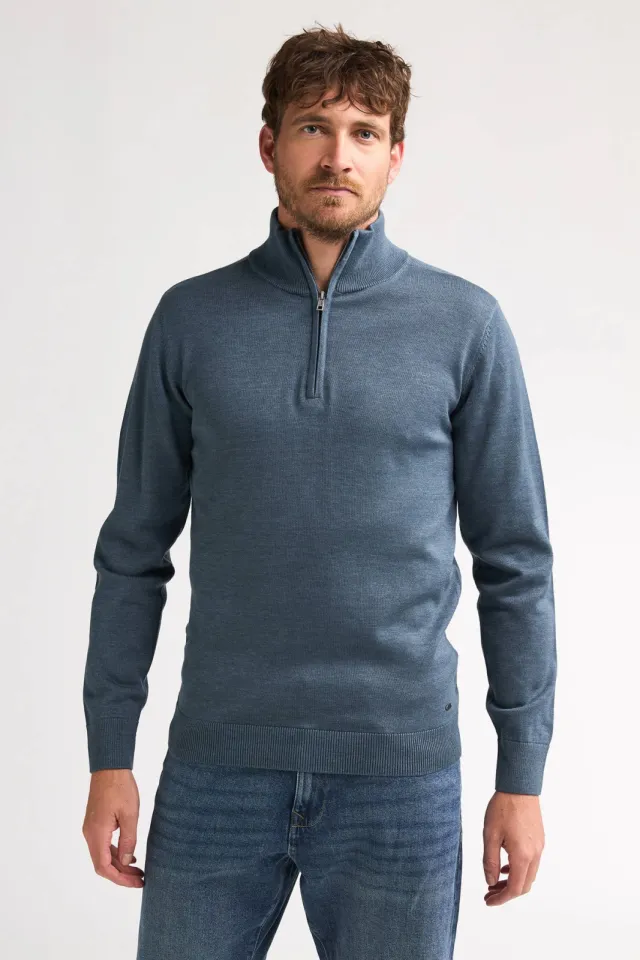 Petrol Industries regular fit gebreide trui - blauw Storm Blue