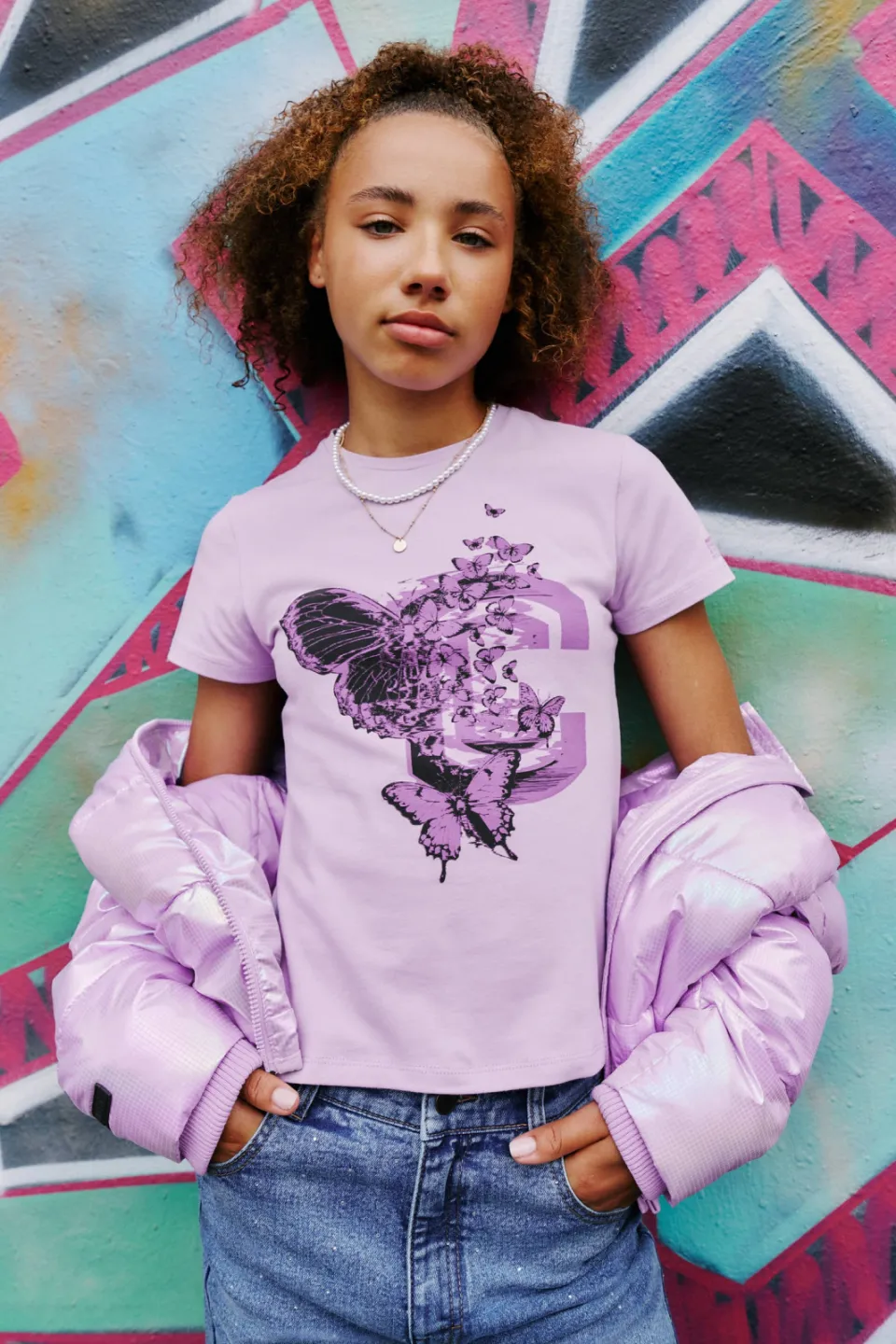Coolcat Tisah t-shirt met vlinderprint lila, foto 4