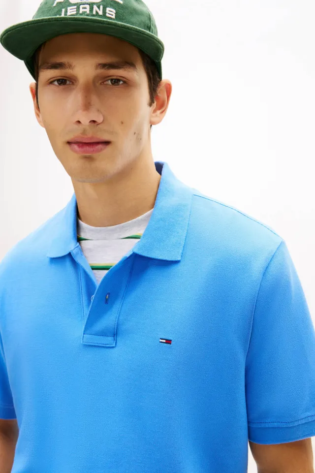 Tommy Jeans regular polo blauw Lichtblauw