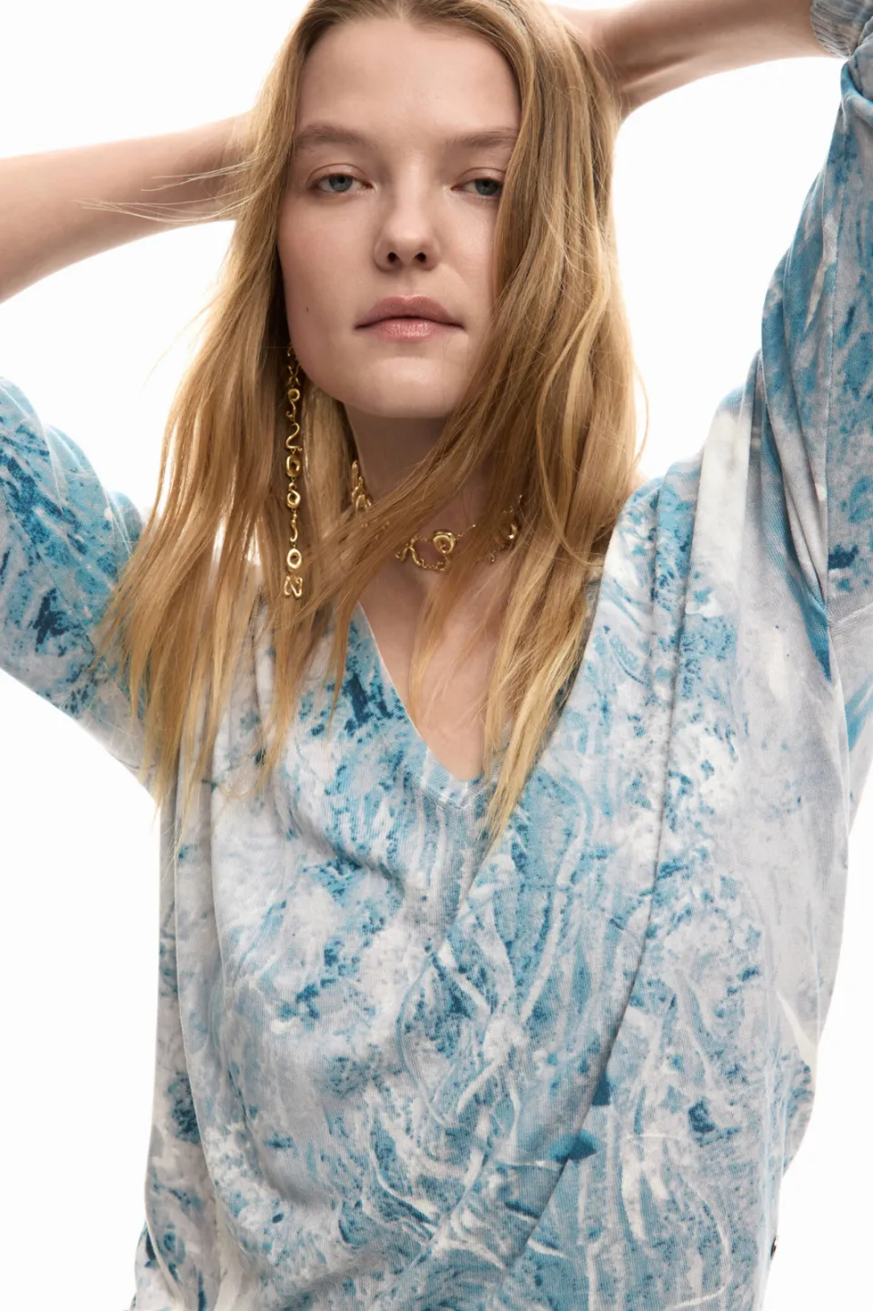 Desigual gebreide trui blauw, foto 4