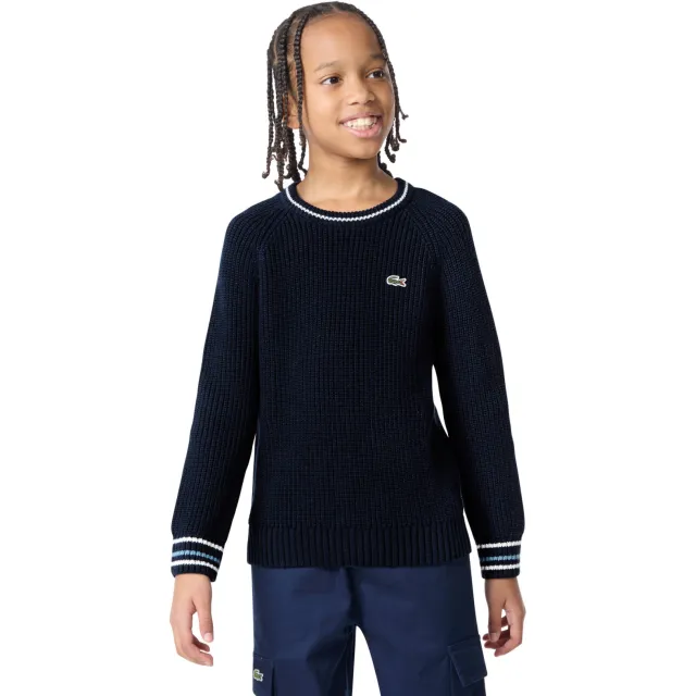Lacoste gebreide trui met wol - donkerblauw