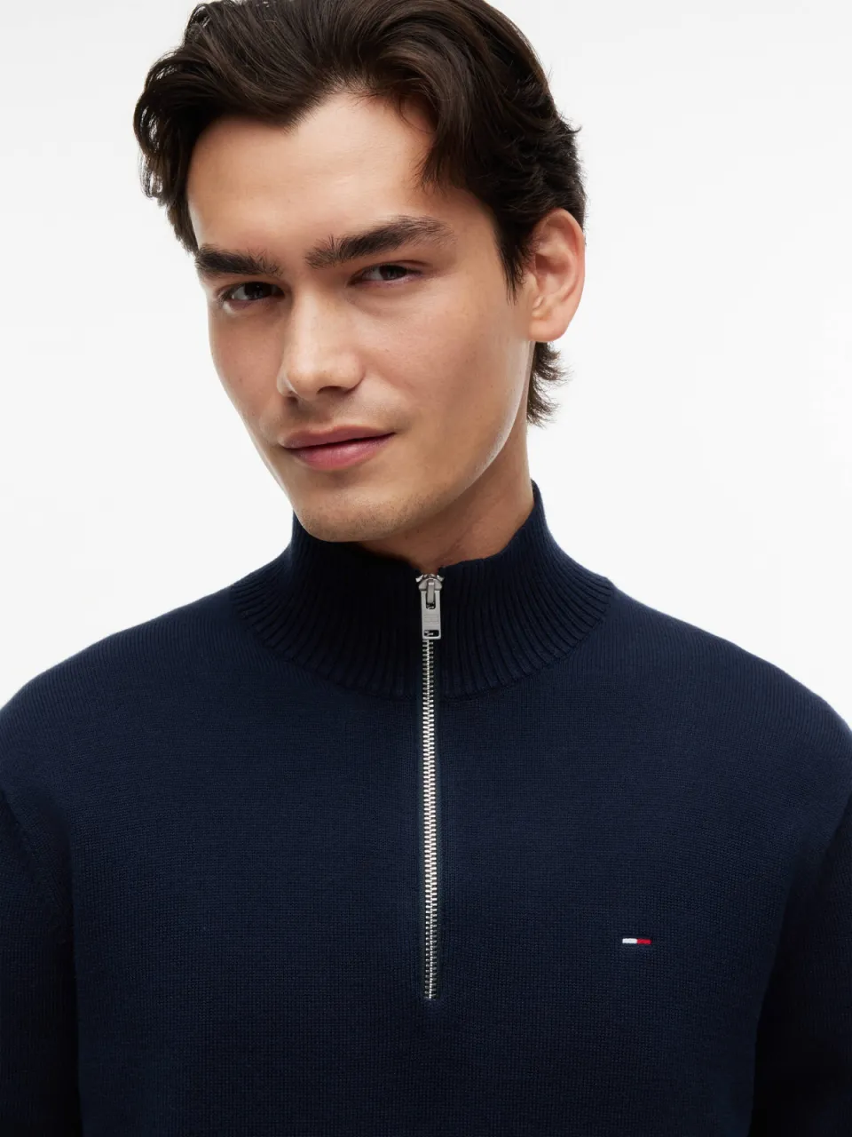 Tommy Jeans katoenen regular fit gebreide trui - donkerblauw, foto 5