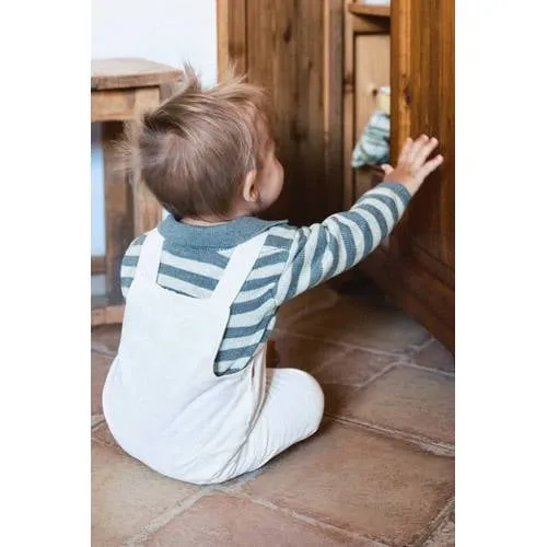 Mango Kids rechtvallende gebreide gestreepte trui - middenblauw/lichtblauw, foto 4