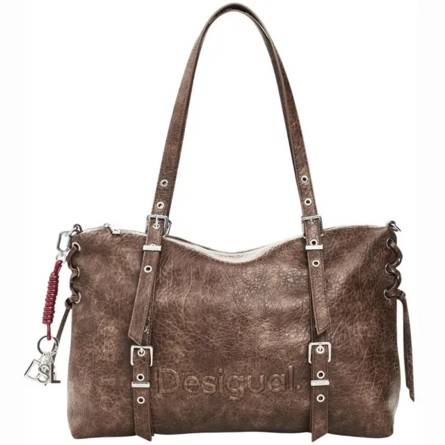 Desigual Half Logo Lanuza schoudertas bruin