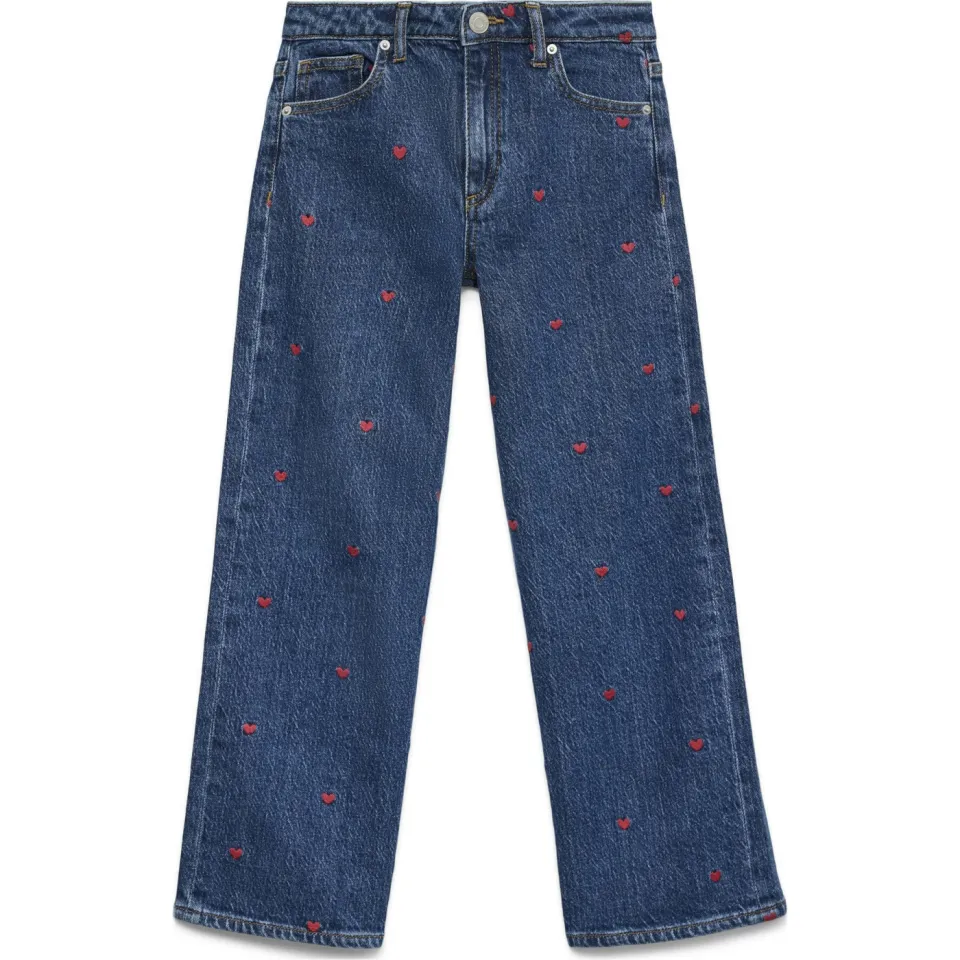 Vero Moda GIRL high waist wide leg jeans medium blue denim, foto 2