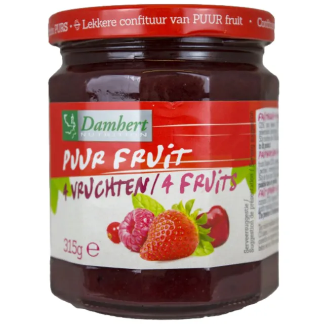 Damhert Confituur Puur Fruit 4 Vruchten 315 gr