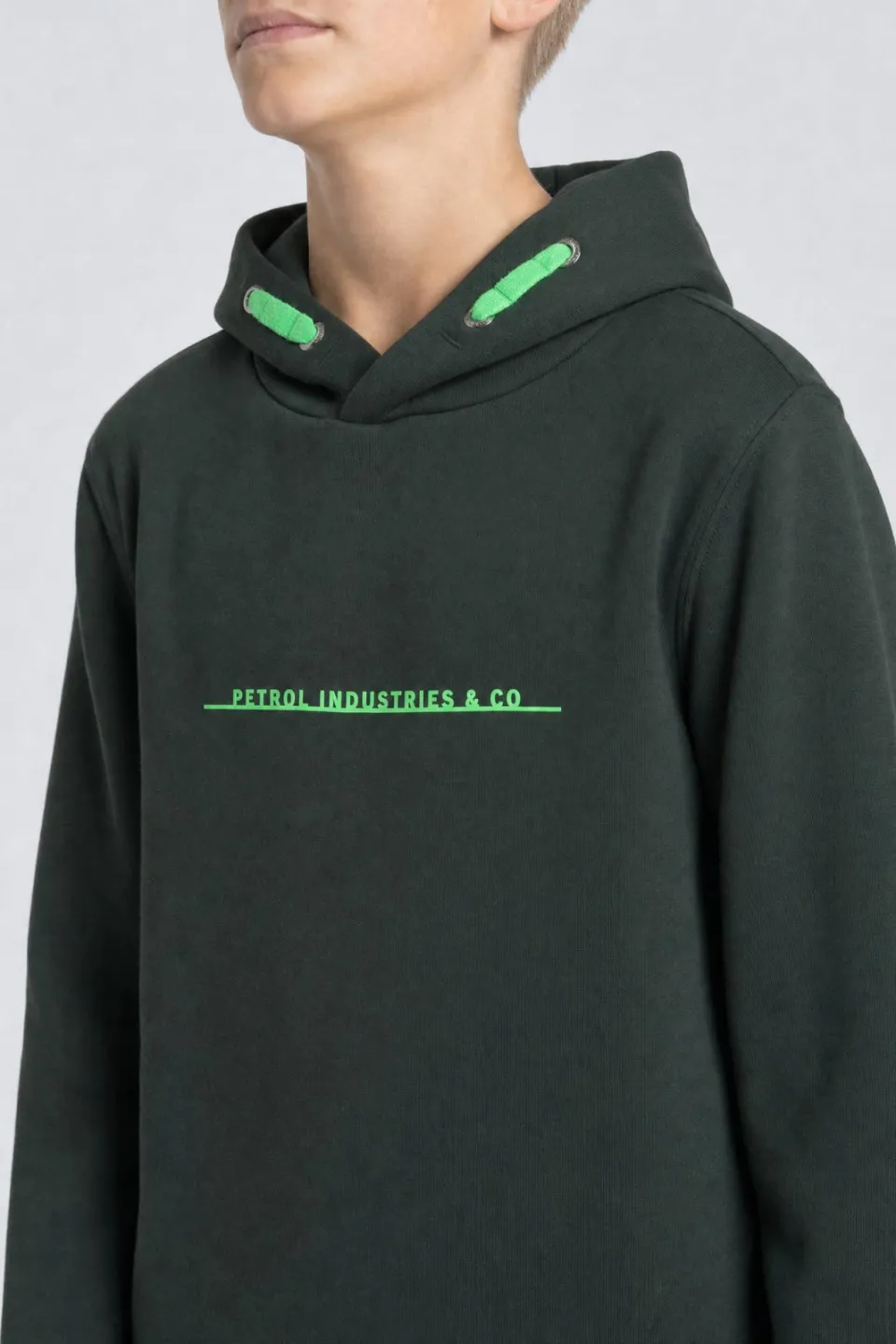 Petrol Industries rechtvallende hoodie met print - donkergroen, foto 3