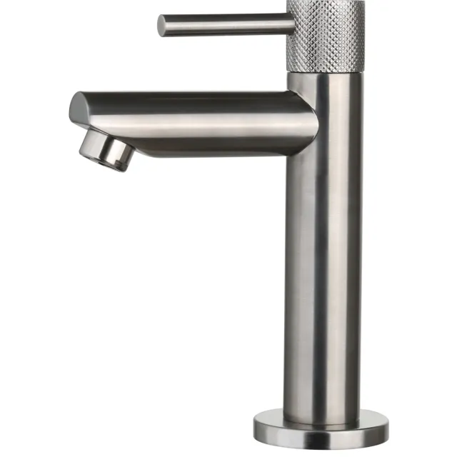 Fonteinkraan Opbouw Sanilux Ribb Rond Met Geribbeld Knop Gunmetal