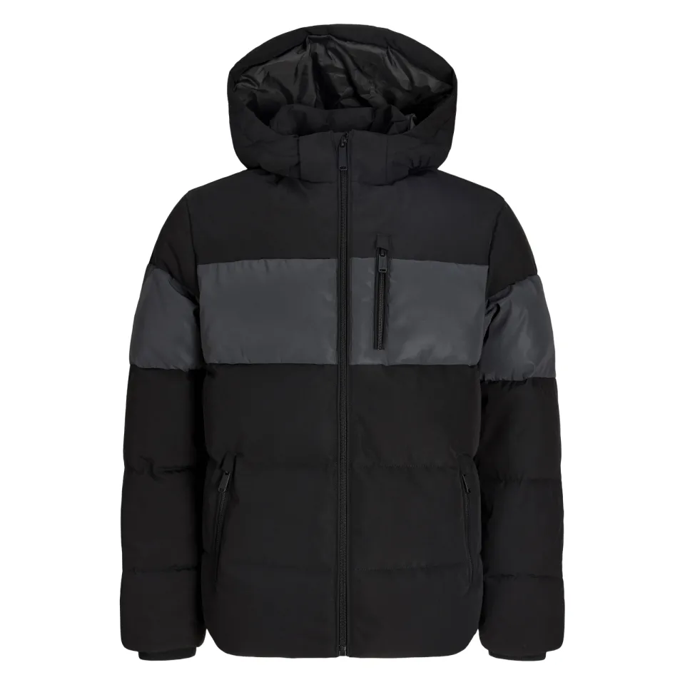 Jack & Jones JJEBECKS Reflective gewatteerde winterjas zwart, foto 2