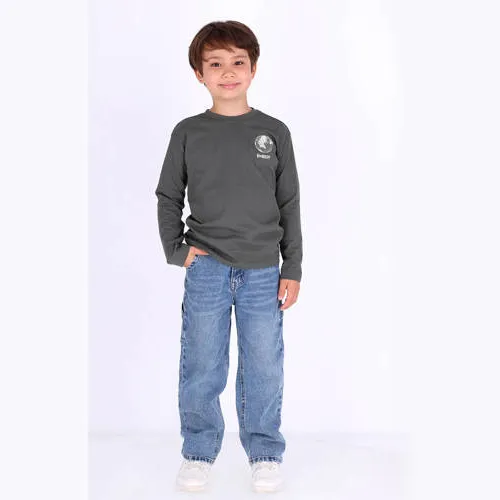 B.Nosy rechtvallende longsleeve met backprint grijsgroen, foto 2