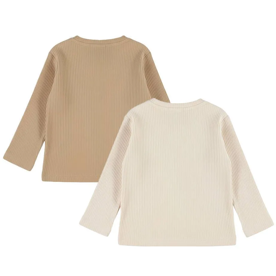 Dirkje aansluitende longsleeves beige/bruin set van 2, foto 4