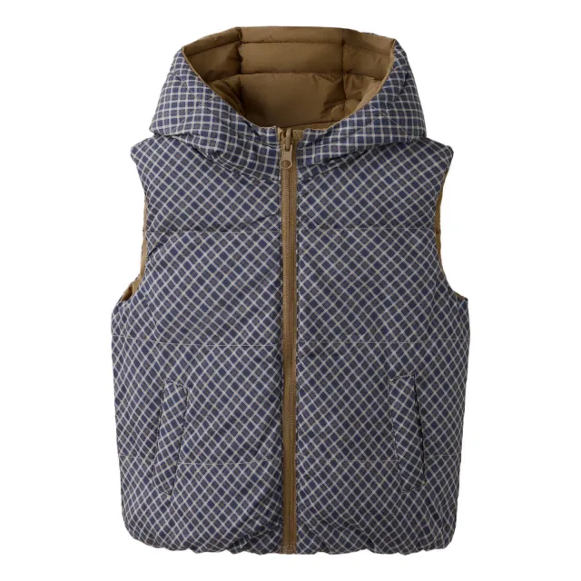 Mango Kids omkeerbare bodywarmer blauw Bruin / blauw