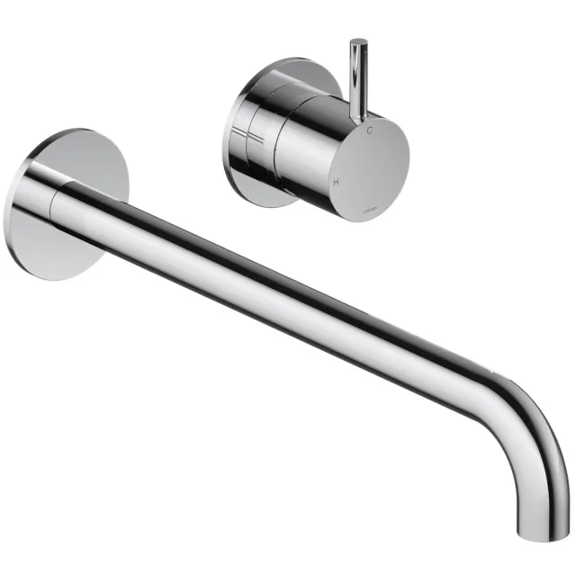 Inbouw Wastafelkraan Hotbath Cobber 25 cm Gebogen Uitloop 1-Hendel Chroom