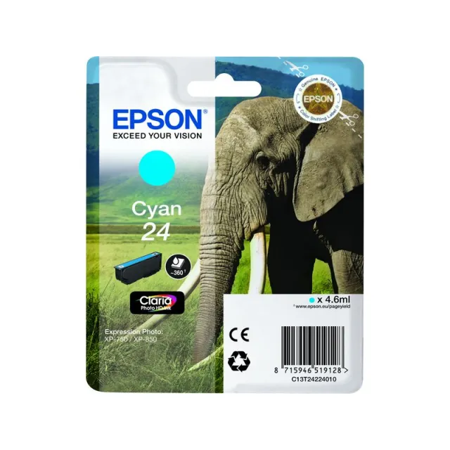 Epson 24 (C13T24224012) Inktcartridge Cyaan