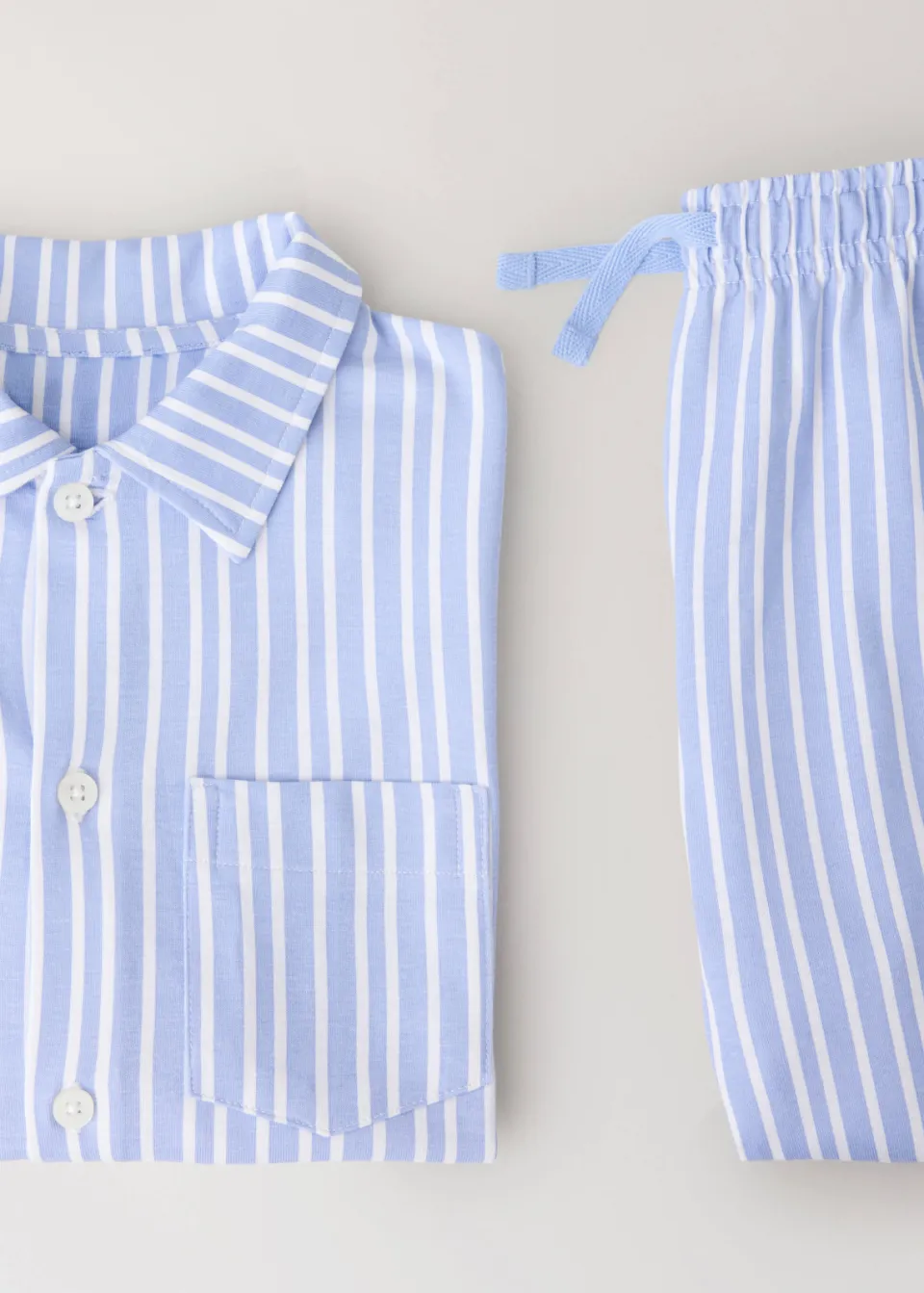 Mango gestreepte pyjama lichtblauw wit, foto 2
