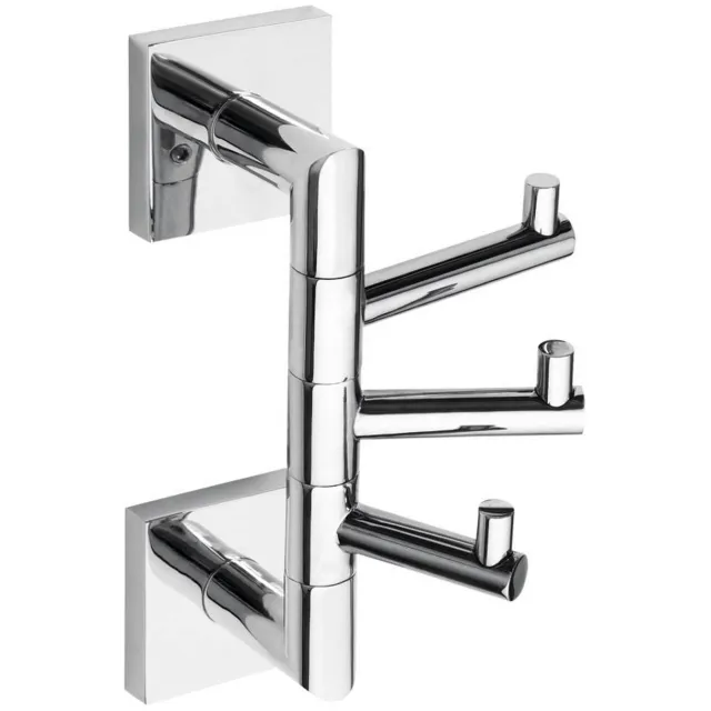 Sapho Drievoudige Handdoekhaak Sapho X-Square Draaibaar 10x19 cm Chroom