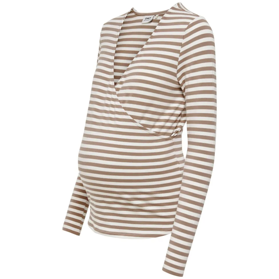 Only Maternity zwangerschaps- en voedings overslagtop bruin, foto 3
