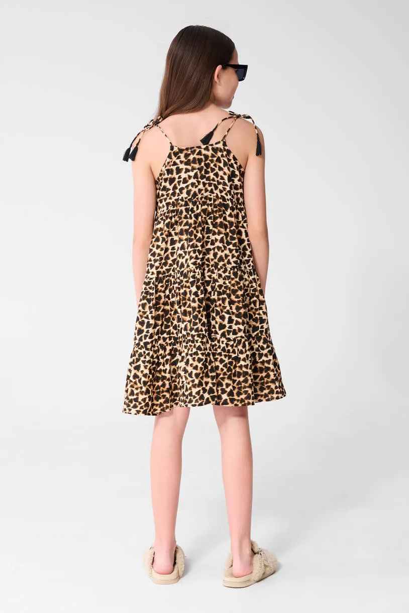 Shoeby maxijurk panterprint bruin, foto 4