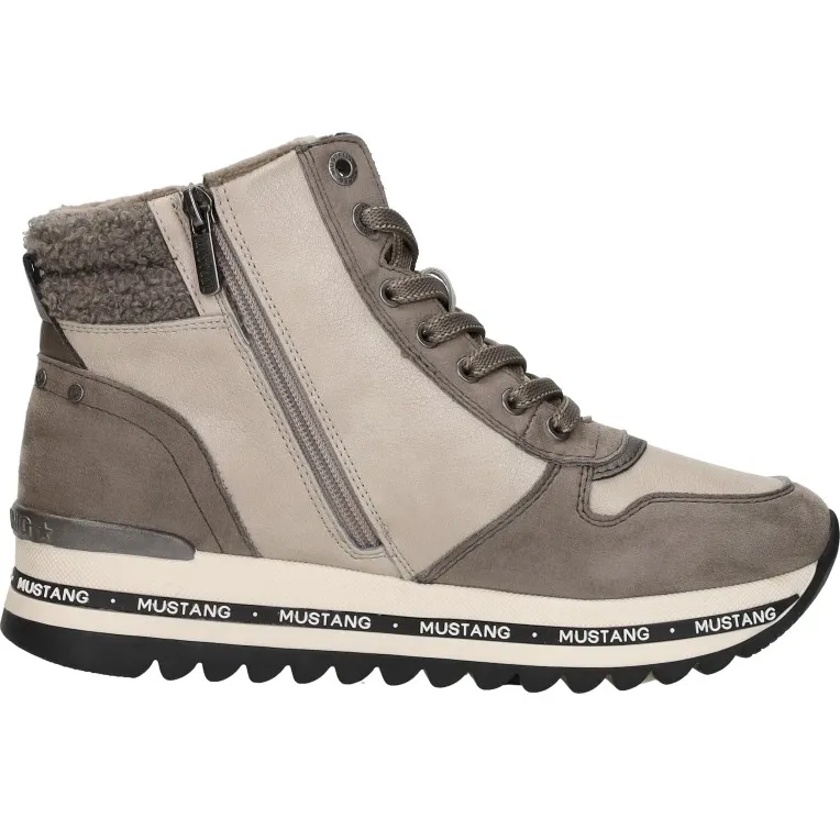 Mustang hoge sneakers taupe