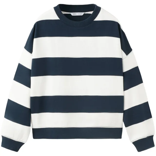 Mango Kids gestreepte sweater - marineblauw Marineblauw/wit