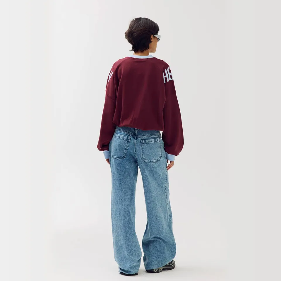 Harper & Yve cropped trui met print - donkerrood, foto 4