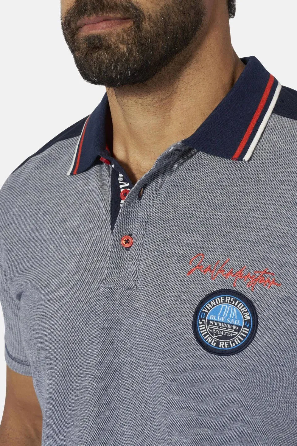 Jan Vanderstorm +FIT Collectie regular polo Plus Size NOLTTI donkerblauw, foto 6