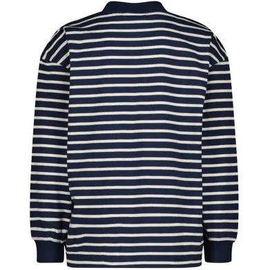 Vingino Hideshi oversized longsleeve donkerblauw gestreept donkerblauw/wit, foto 3