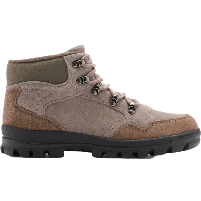 Mango Kids leren enkelboots met profielzool - taupe