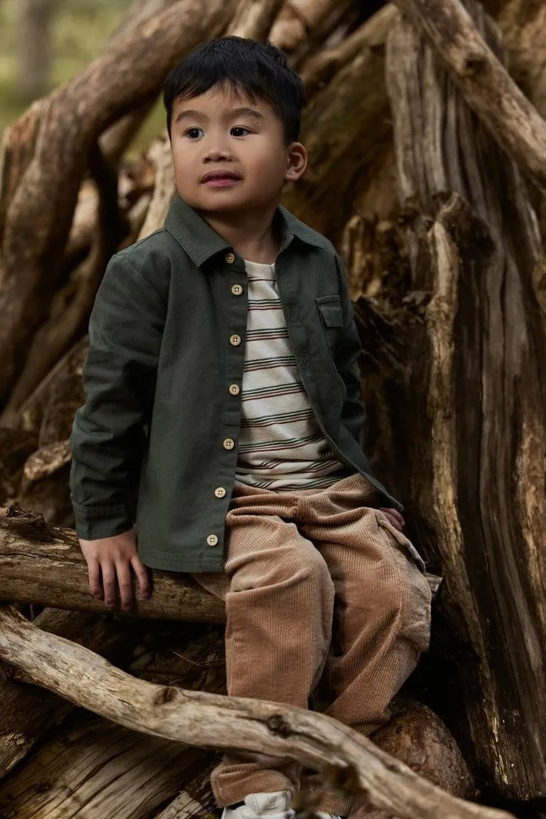 Little Dutch casual overhemd met backprint - groen