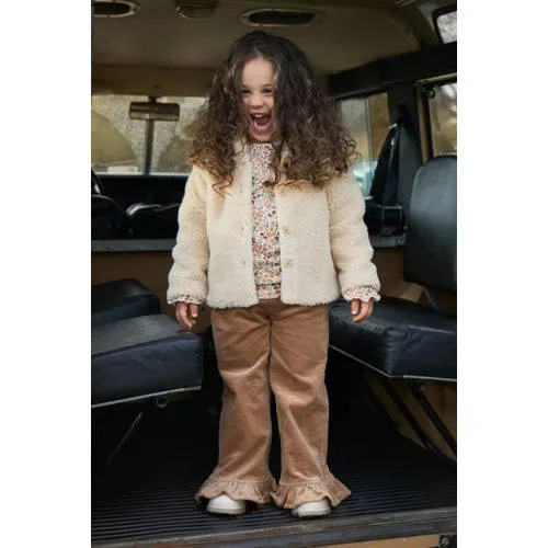 Little Dutch corduroy broek met ruches beige, foto 5