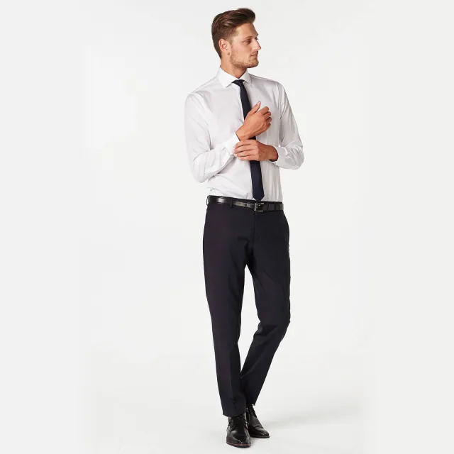 Michaelis slim fit strijkvrij overhemd wit
