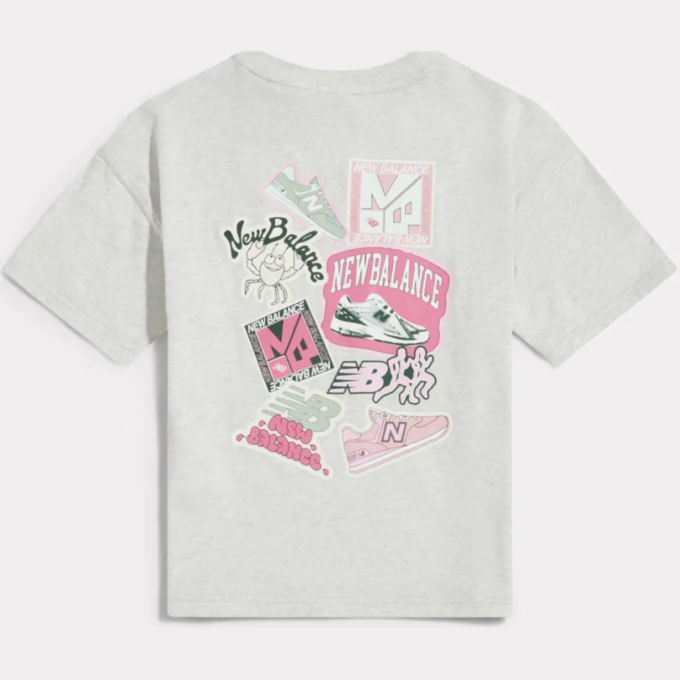 New Balance T-shirt met backprint ecru, foto 5