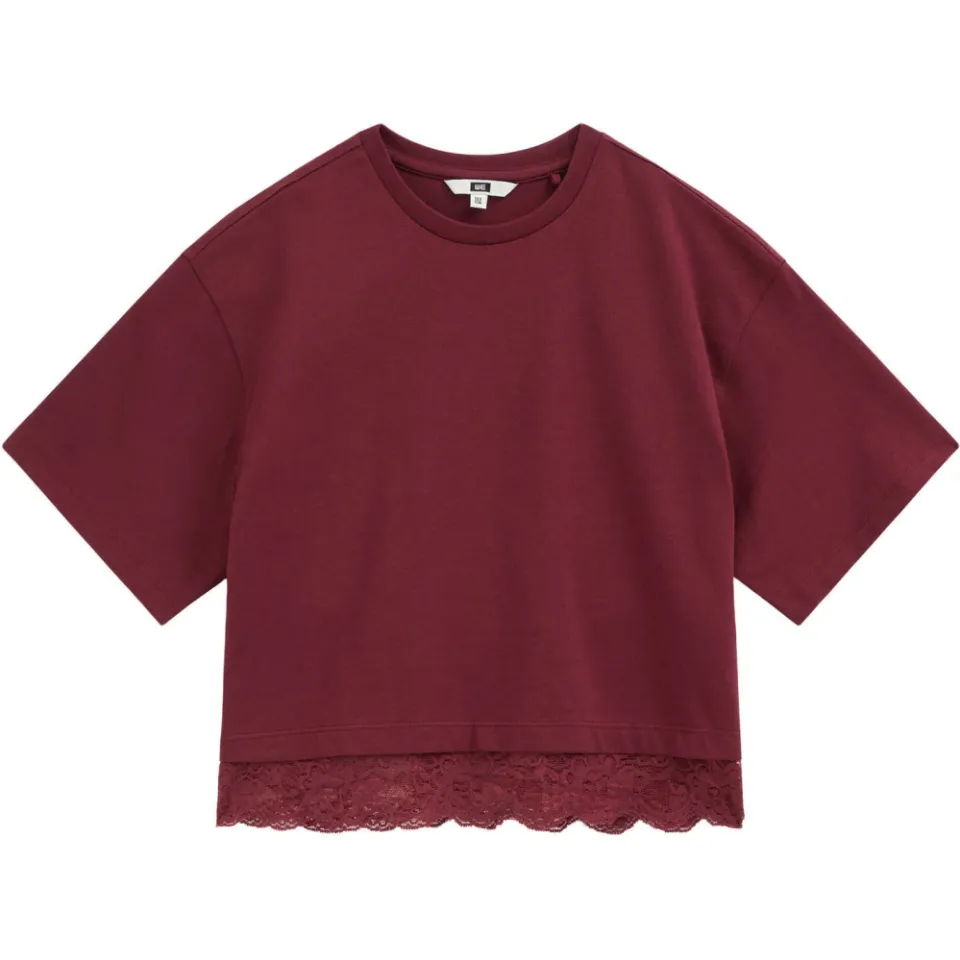 WE Fashion T-shirt donkerrood, foto 2